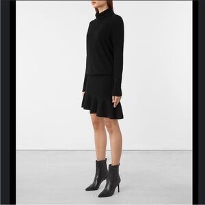 ALLSAINTS Hava Dress Black Wool/Cashmere Blend Womens Size Medium